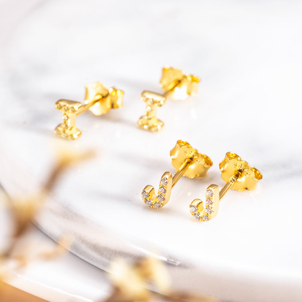 Personalized Initial Studs Alphabet Earrings -Y1-NA105