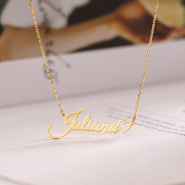 Personalized Name Necklace with Heart Pendant Jewelry-B2