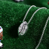 Engraved Football Necklace in Silver -Y1-SP08