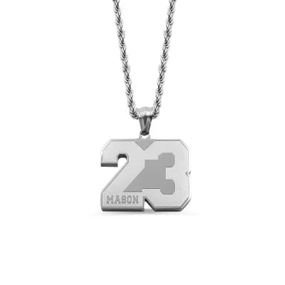 Custom Stainless Steel Sports Number Necklace-Y1-SP23