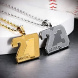 Custom Stainless Steel Sports Number Necklace-Y1-SP23