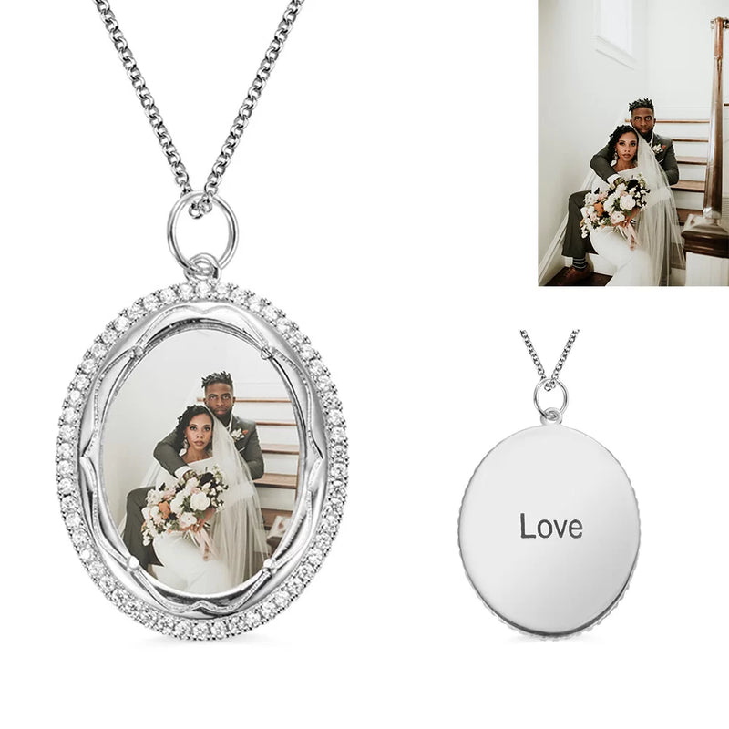 Custom Photo Necklace with Engraving -Y1-CZ40