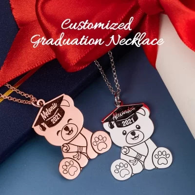 Custom Bear Necklace for Graduation Gift-Y1-GJ37