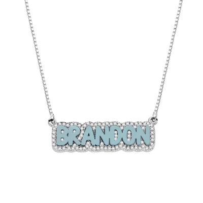 Custom Iced Out Colorful Name Necklace-Y1-NA171