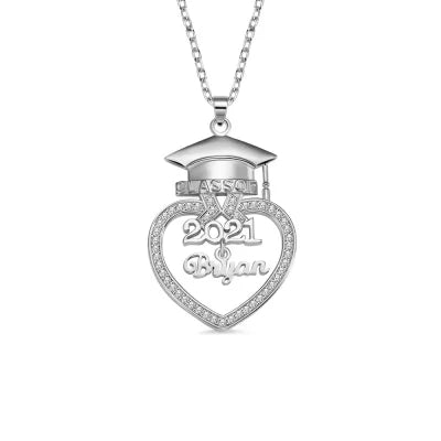 Personalized Heart Name Graduation Necklace-Y1-NA172