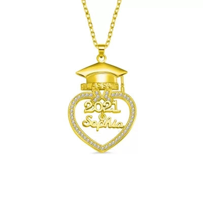 Personalized Heart Name Graduation Necklace-Y1-NA172