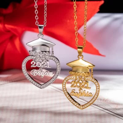 Personalized Heart Name Graduation Necklace-Y1-NA172