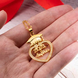 Personalized Heart Name Graduation Necklace-Y1-NA172