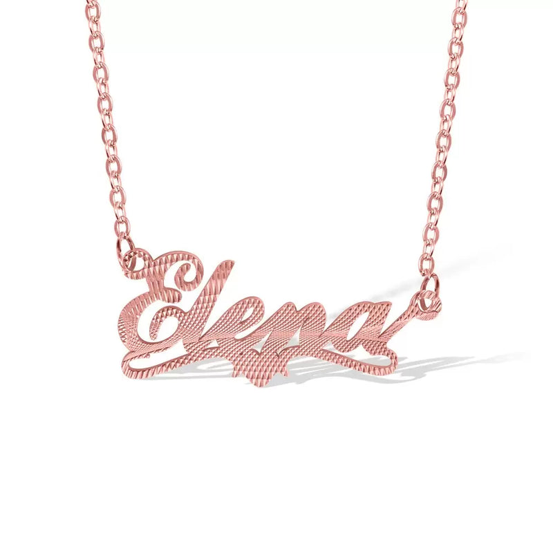 Custom Embossed Name Necklace or/& Brooch Set-Y1-PG363