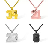 Custom Basketball Number Necklace with Name -Y1-SP51