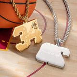 Custom Basketball Number Necklace with Name -Y1-SP51