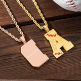 Baseball Initial Necklace A-Z Letter with Custom Name -Y1-SP60