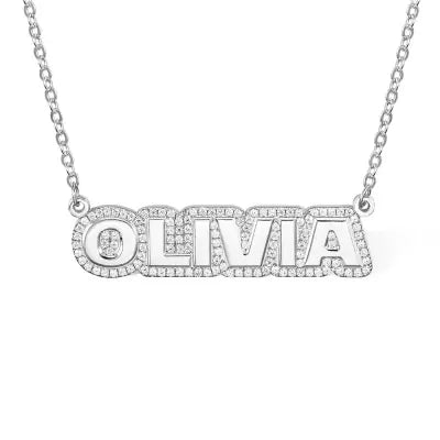 Personalized Name Plated Necklace Name Pendant -Y1-PG732