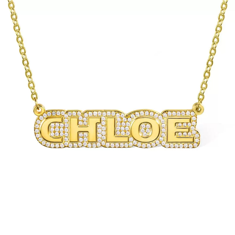 Personalized Name Plated Necklace Name Pendant -Y1-PG732