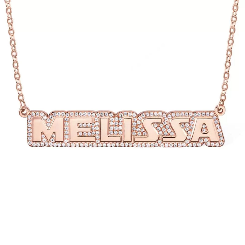 Personalized Name Plated Necklace Name Pendant -Y1-PG732