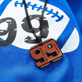 Personalized Initial & Number, Football Necklace with Name Engraved -Y1-SP64