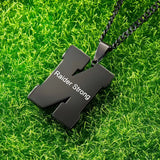 Personalized Initial & Number, Football Necklace with Name Engraved -Y1-SP64