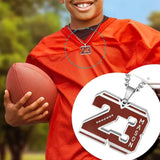 Personalized Initial & Number, Football Necklace with Name Engraved -Y1-SP64