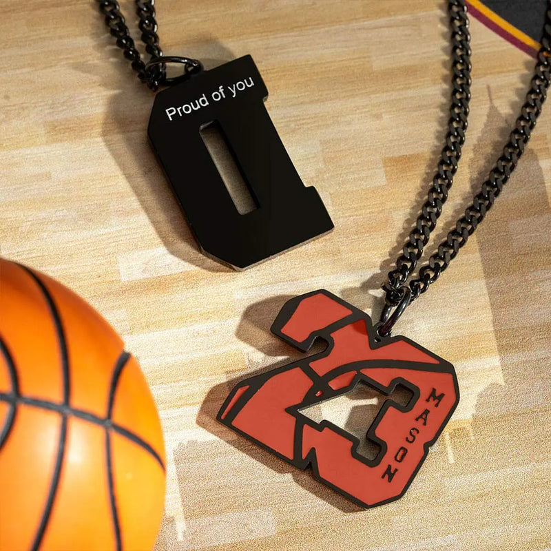 Custom Basketball Number/Alphabet Necklace -Y1-SP66