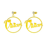 Personalized Various Shape Name Earrings -Y1-PGAZ105