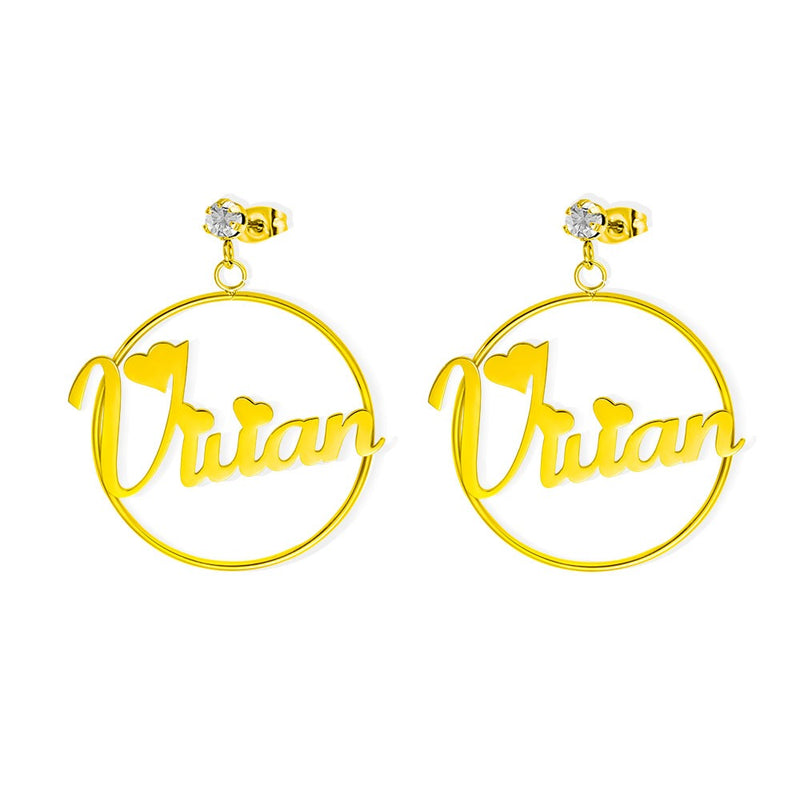 Personalized Various Shape Name Earrings -Y1-PGAZ105