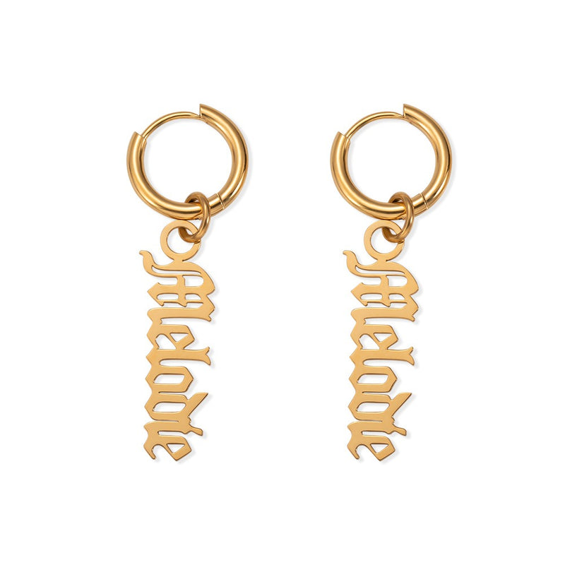 Personalized Various Shape Name Earrings -Y1-PGAZ105