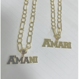 Personalized Hip Hop Name Necklace for Men or Women Flat Chain-Y1-PF480