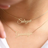 Personalized Two Name Necklace, Custom Name Necklace -B2-JS6-28