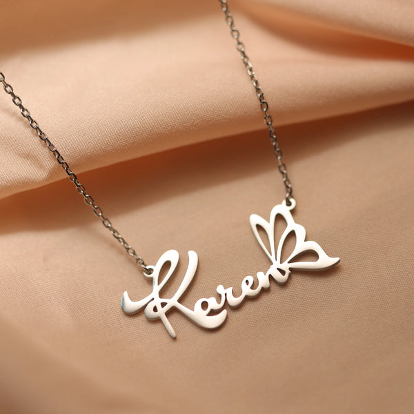 Butterfly Name Necklace Personalized, Custom Name Jewerly-B2-N210619034