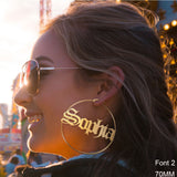 Personalized Name Hoop Earrings -Y1-PF687