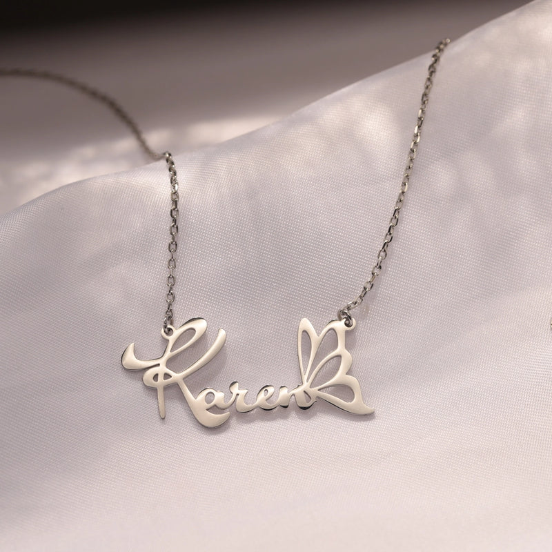 Butterfly Name Necklace Personalized, Custom Name Jewerly-B2-N210619034