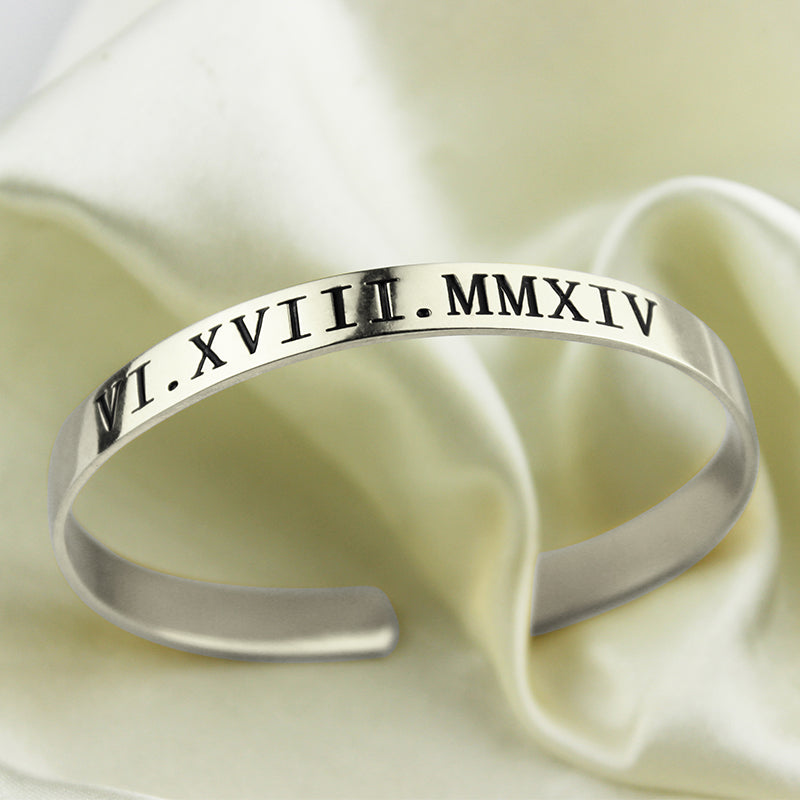 Personalized Roman Numeral Bracelet-Y1-BA15