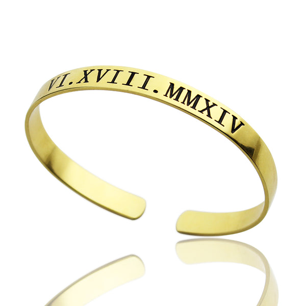 Personalized Roman Numeral Bracelet-Y1-BA15