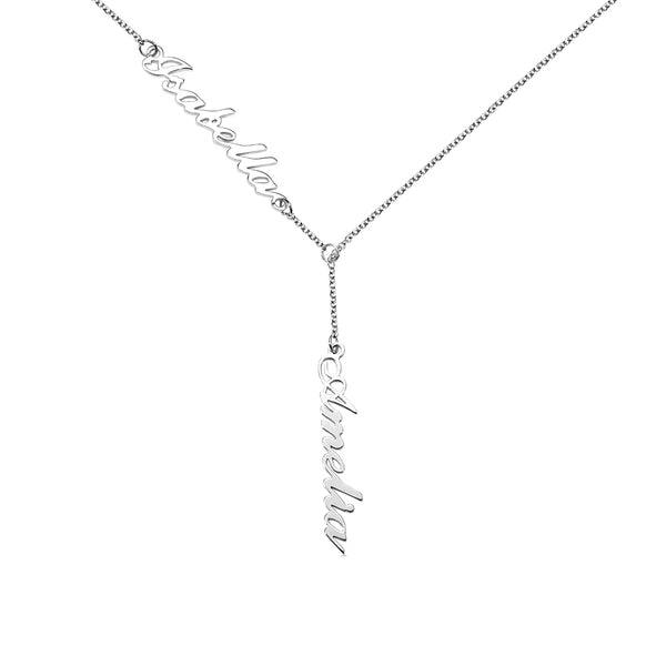 Personalized Two Names Y-shaped Necklace-Y1-CBF23