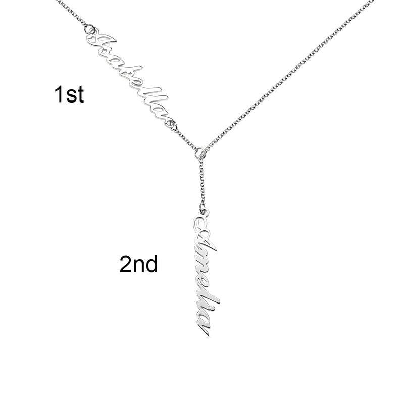 Personalized Two Names Y-shaped Necklace-Y1-CBF23