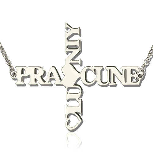 Personalized Two Name Cross Necklace-Y1-CO03