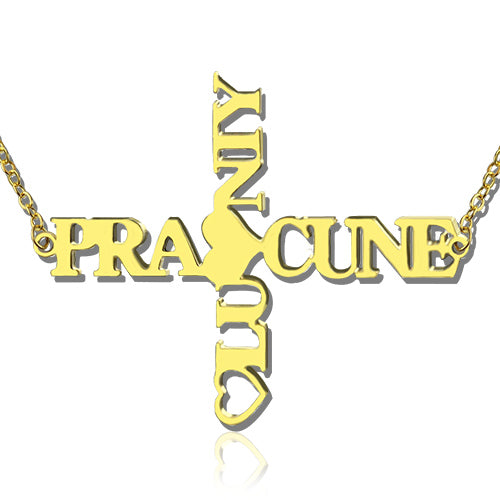 Personalized Two Name Cross Necklace-Y1-CO03