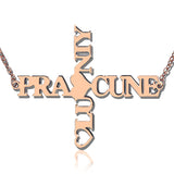 Personalized Two Name Cross Necklace-Y1-CO03