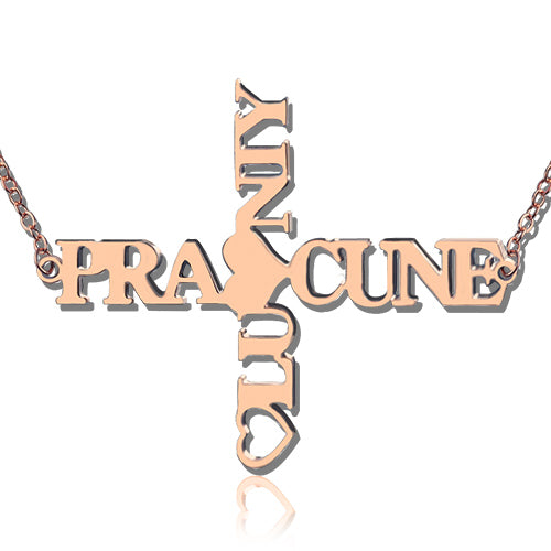 Personalized Two Name Cross Necklace-Y1-CO03