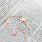 Personalized Silver Cross Name Necklace with Heart -Y1-CO18