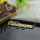 Personalized Champagne Font Name Necklace-Y1-NA20