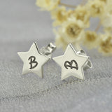 Star Stud Initial Earrings-Y1-LOVE22