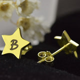 Star Stud Initial Earrings-Y1-LOVE22