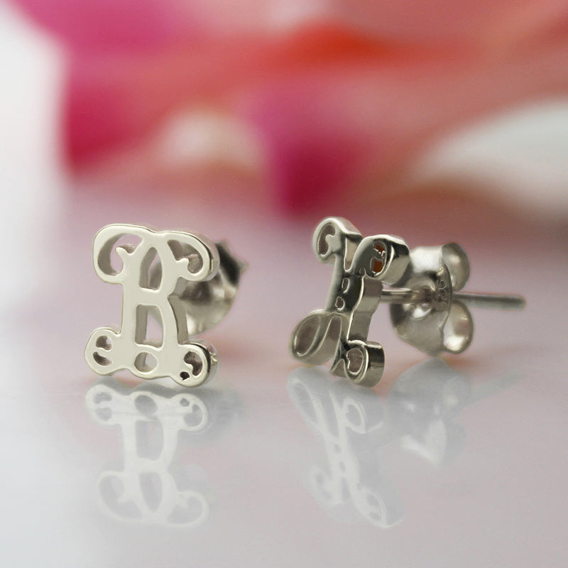 Single Monogram Stud Earrings- Y1-MO62