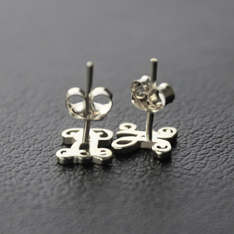 Single Monogram Stud Earrings- Y1-MO62