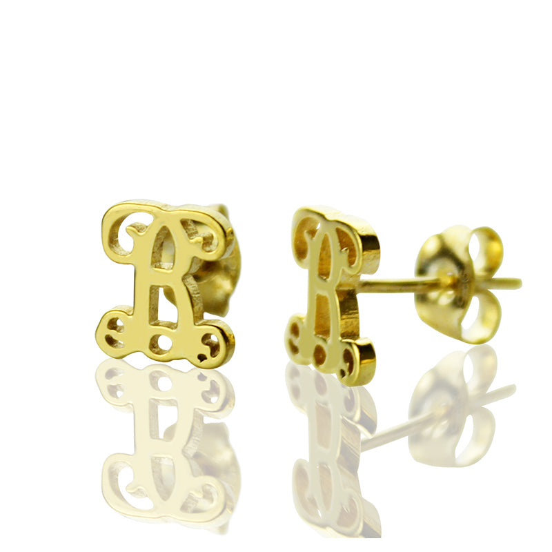 Single Monogram Stud Earrings- Y1-MO62