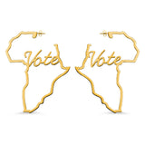 Customized African Map Hoop Earrings for Ladies -Y1-NA124