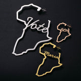 Customized African Map Hoop Earrings for Ladies -Y1-NA124