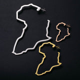 Customized African Map Hoop Earrings for Ladies -Y1-NA124