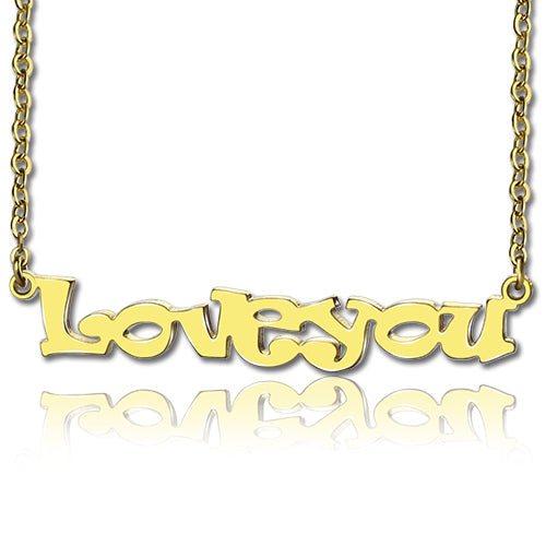 Love You Cable Chain Name Necklace -Y1-NA18